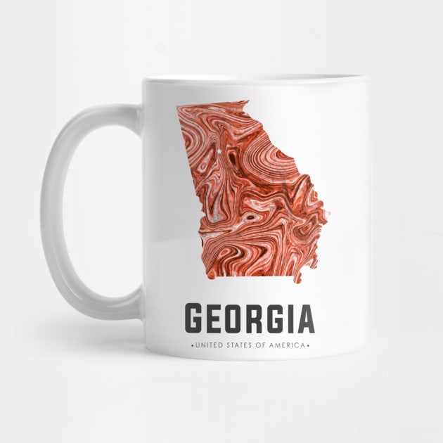 Georgia state map abstract brown by StudioGrafiikka